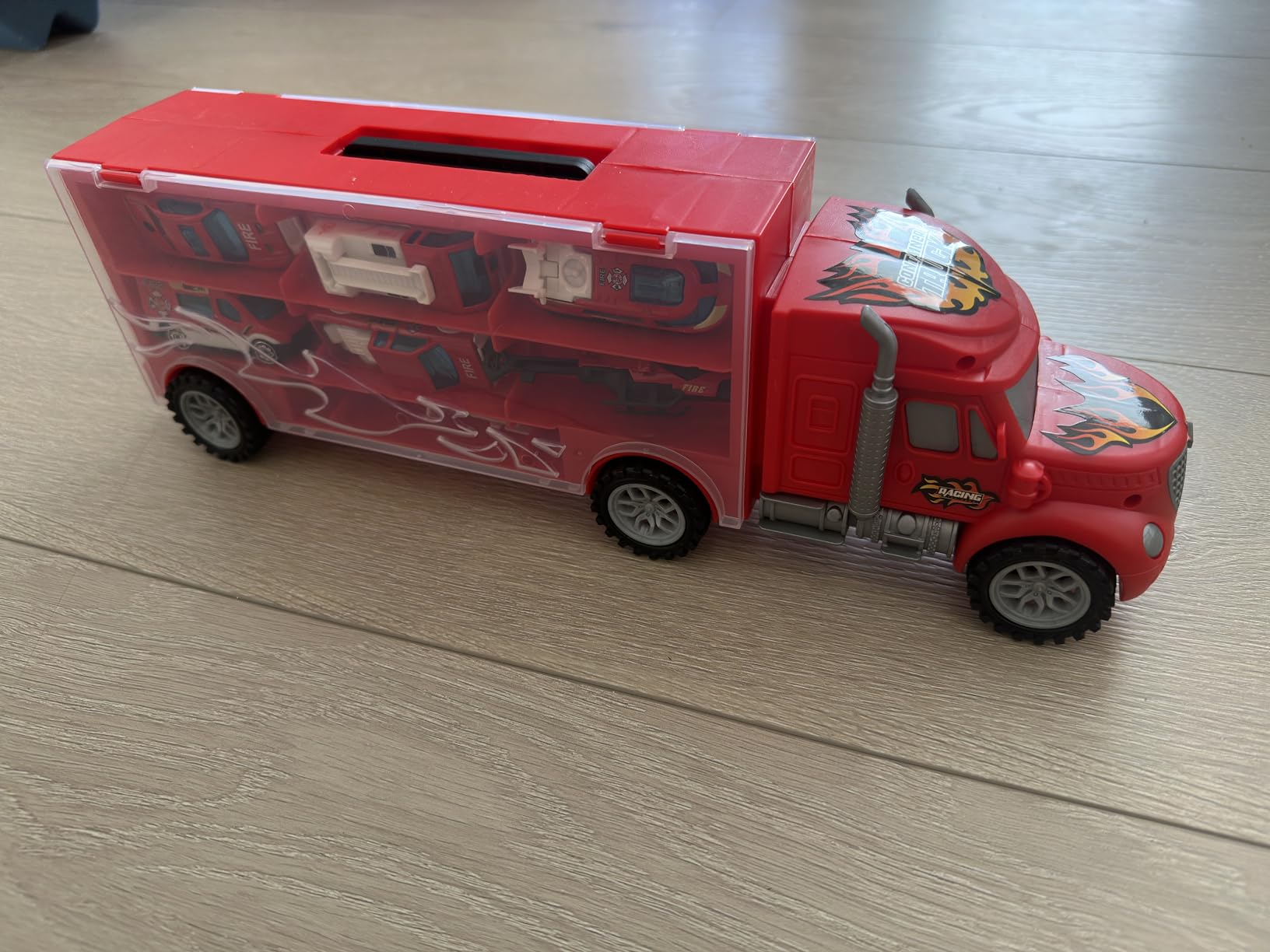Toddler Toys for 3-4 Year Old Boys,Large Transport Cars Carrier Set Truck Toys with 12 Die cast Vehicles Truck Toys Cars,Ideal Christmas Easter Gifts Toys for Kids Age 3-7 customer photo 2