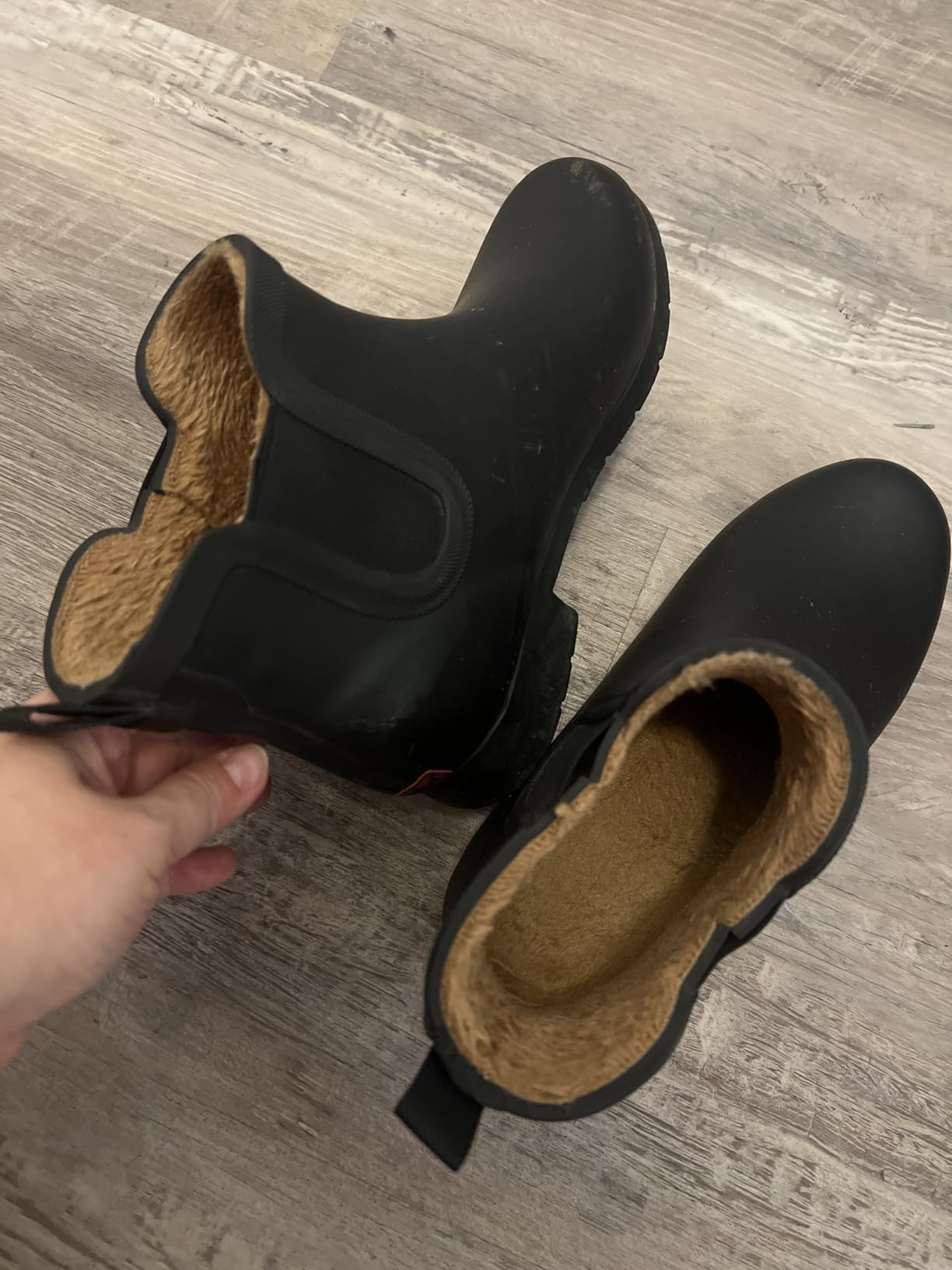 Chooka Women's Delridge Waterproof Faux Fur Chelsea Rain Boot Slip On customer photo 2