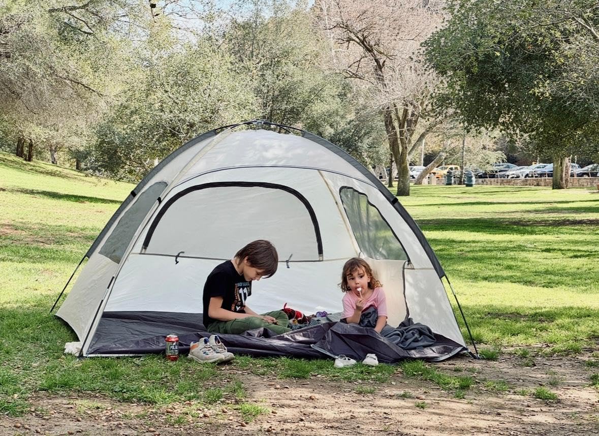 WhiteFang Beach Tent Anti-UV Portable Sun Shade Shelter for 3/4/6/8 Person, Extendable Floor with 3 Ventilating Mesh Windows Plus Carrying Bag, Stakes and Guy Lines customer photo 1
