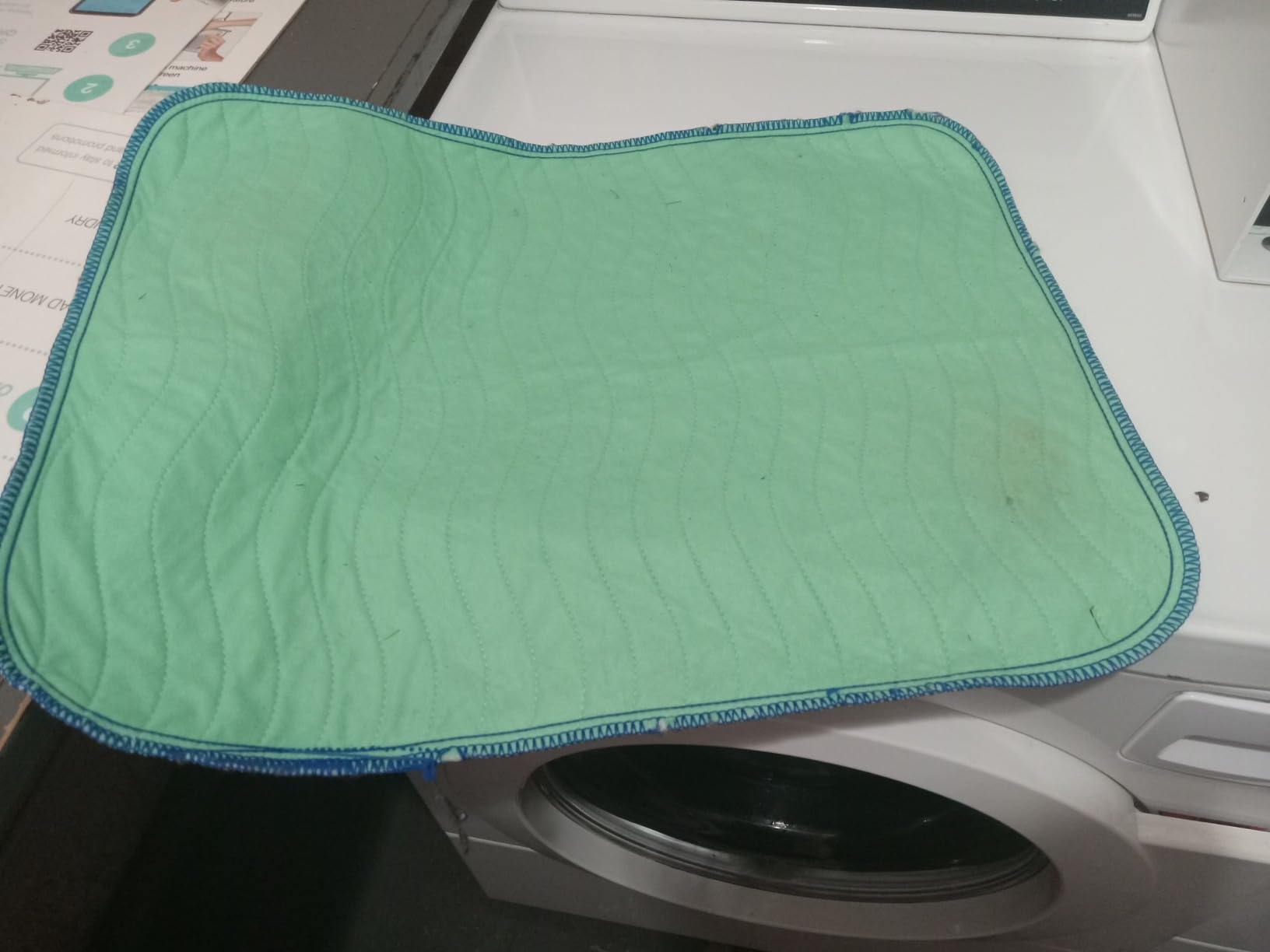 IMPROVIA® Washable Underpads, Heavy Absorbency Reusable Incontinence Pads for Kids, Adults, Elderly, and Pets, Waterproof Protection Floor - Green & Blue, 34