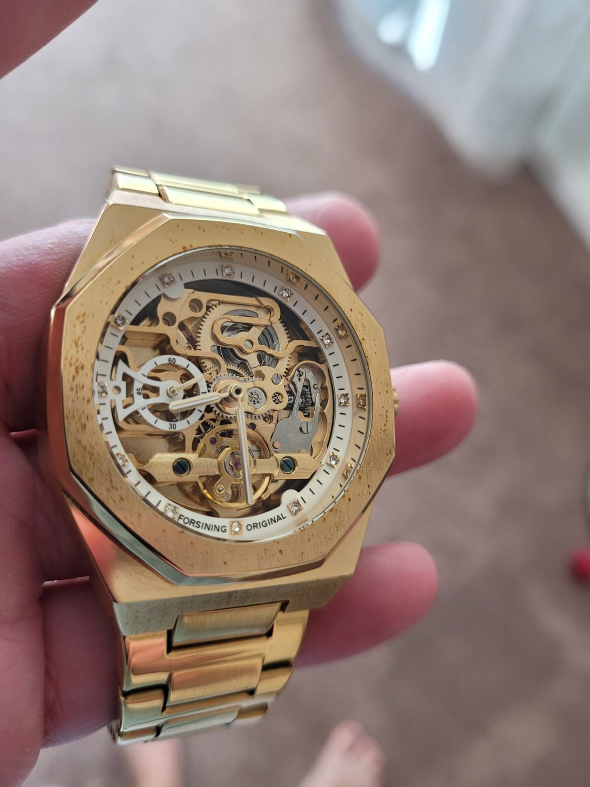 Tiong Fashion Mens Watches Top Brand Luxury Automatic Mechanical Stainless Steel Fashion Business Skeleton Wristwatch customer photo 2