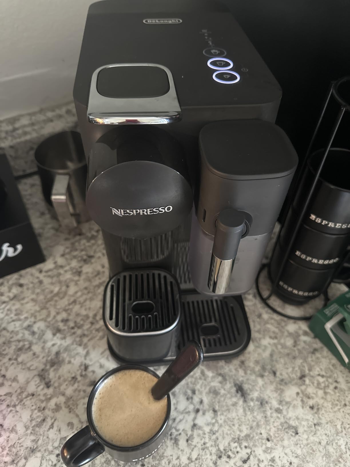 Nespresso Lattissima One Original Espresso Machine with Milk Frother by De'Longhi, Silky White customer photo 1