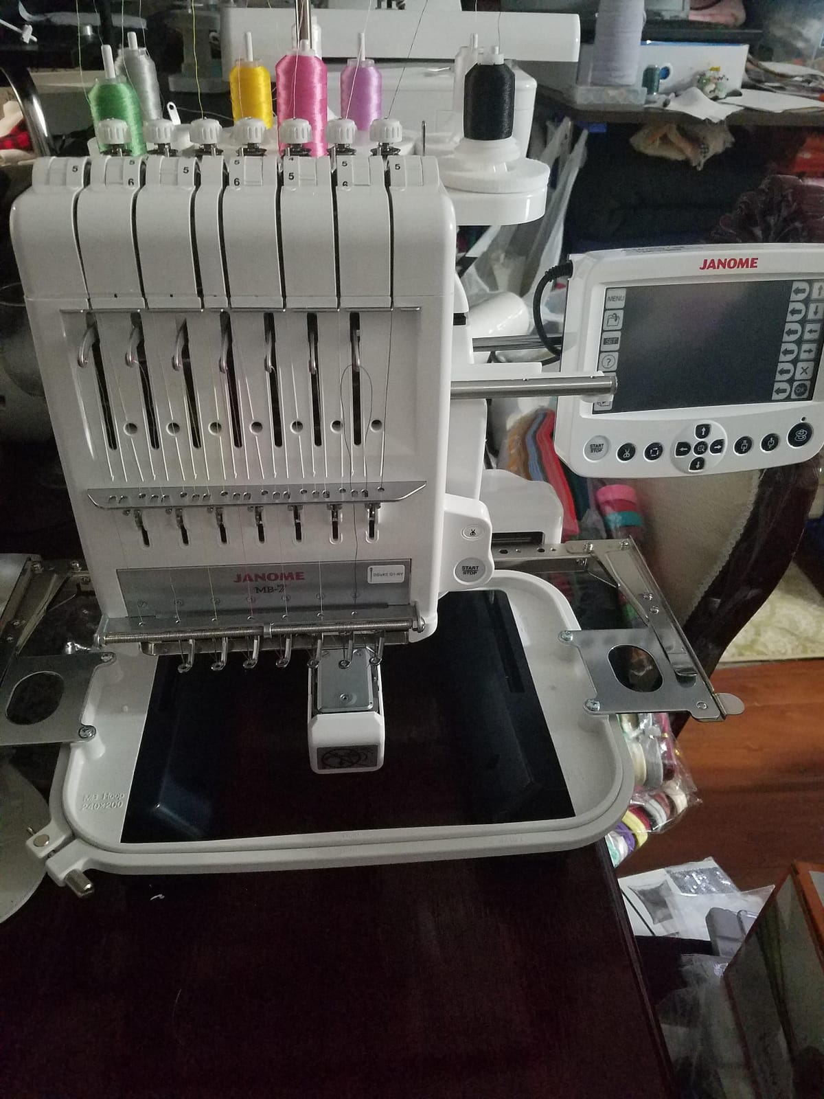 Janome Embroidery Machines - MB7 Heavy Duty Computerized Embroidering and Quilting Machine for Beginners to Experts, Multi Needle Embroidery Machine with 5.7