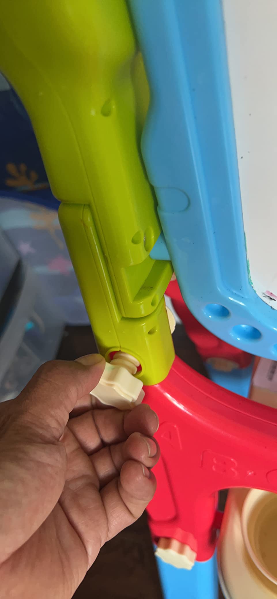 Mojitodon Easel for Kids,Rotatable Double Sided Adjustable Standing Art Easel with Painting Accessories for Toddlers Boys and Girls-Blue customer photo 2