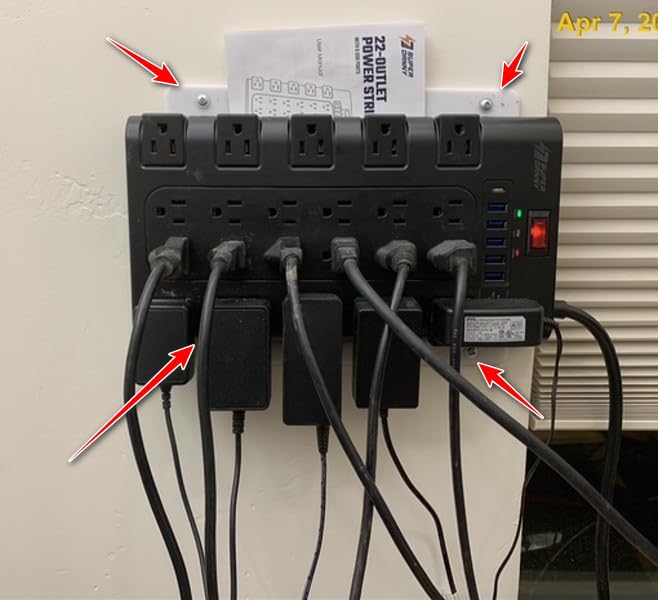 SUPERDANNY Power Strip Surge Protector, 22 AC 6 USB, 2100J, 6.5Ft,1875W/15A customer photo 1