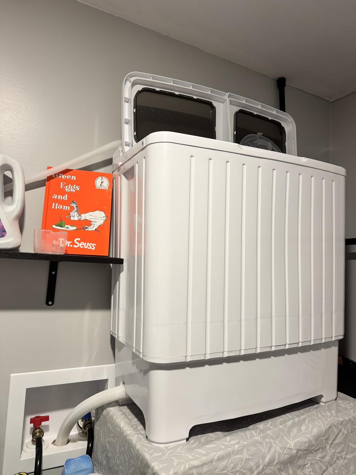 COSTWAY Portable Washing Machine, 12Lbs Washer and 8Lbs Spinner, Blue+White customer photo 2