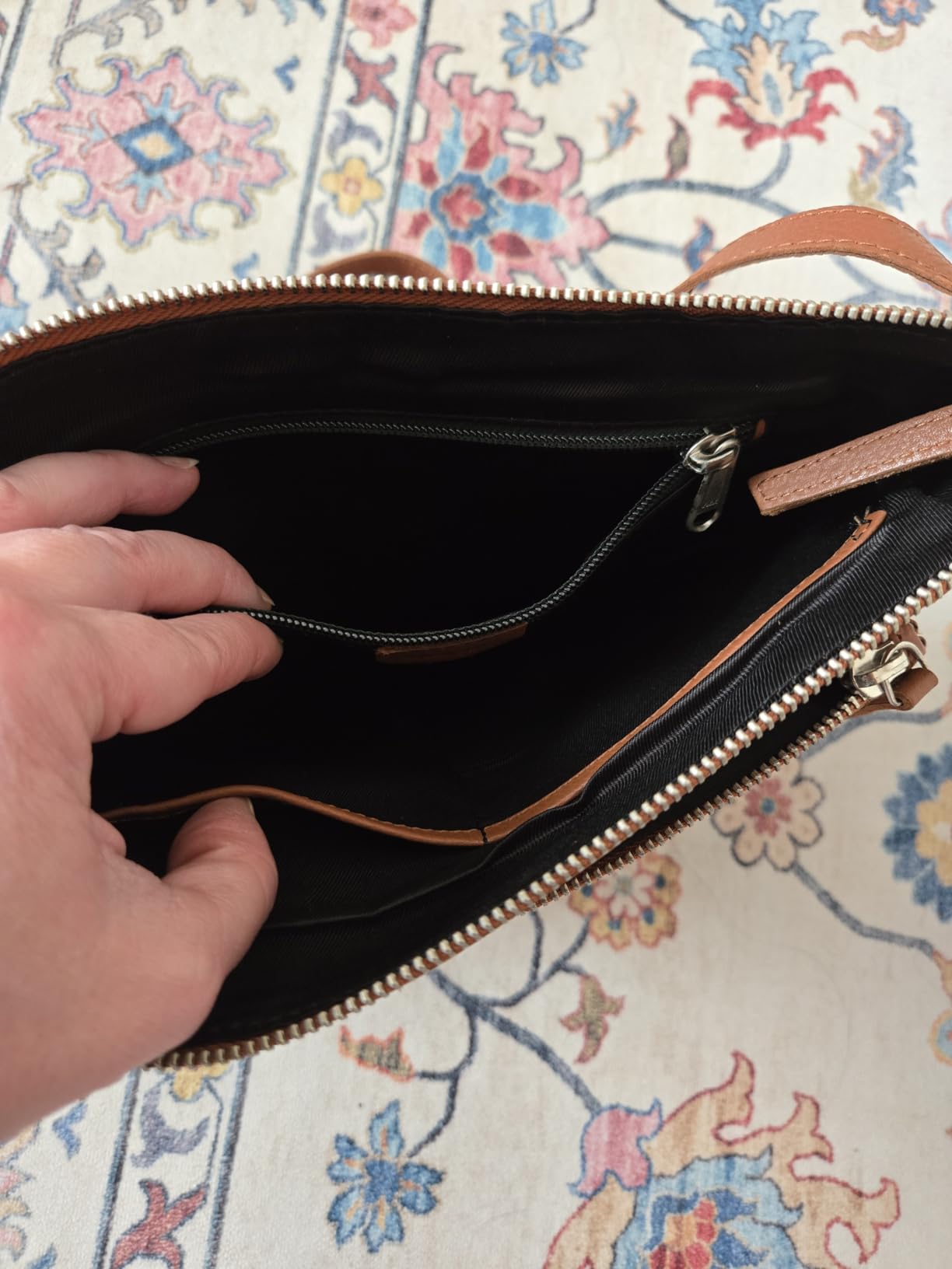 Leather Crossbody Bags for Women Small Soft Genuine Pebbled Sling Shoulder Handbag Crossover Purse with Full Adjustable Strap (Cognac Nappa) customer photo 1