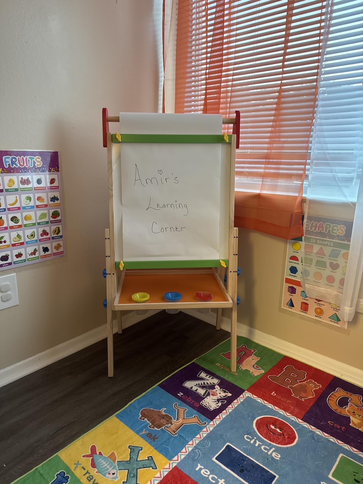 Tiny Land Wooden Easel for Kids, Art Easel with Chalkboard & Whiteboard customer photo 2