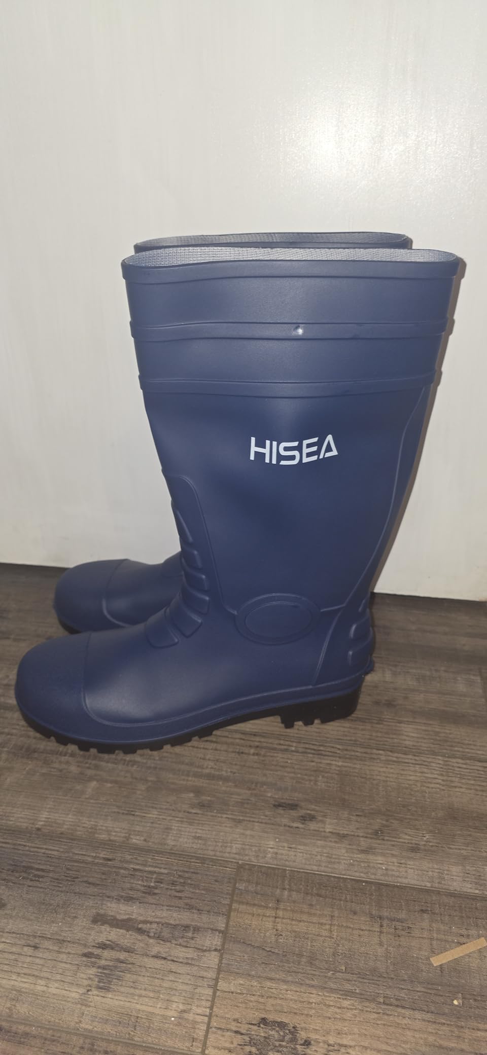 HISEA Men's Steel-Toe Rain Boots, Rubber Boots Waterproof Slip Resistant customer photo 1