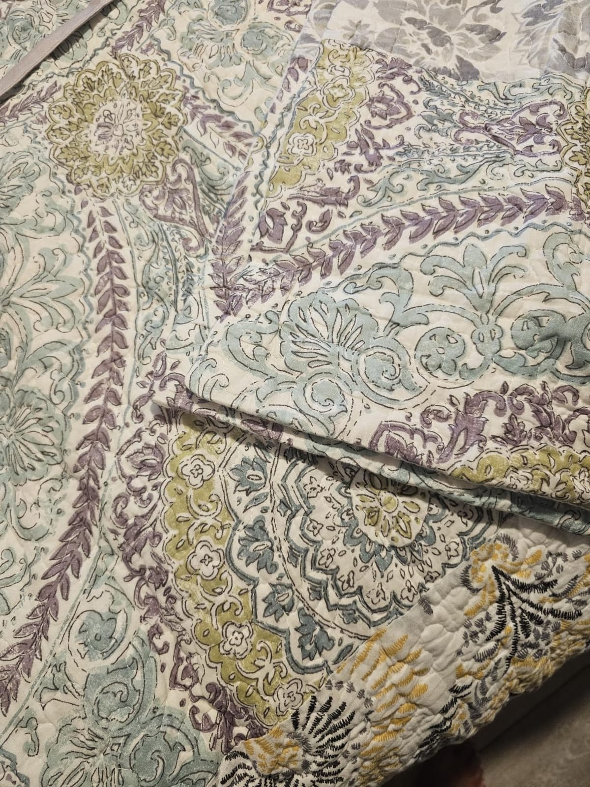 Secgo Queen Comforter Set for Bed - 100% Cotton Quilts Queen Size, Green, Sage Bedspreads (90 * 98 Inch) with 2 Pillow Shams, Patchwork Reversible Lightweight Bedding customer photo 2