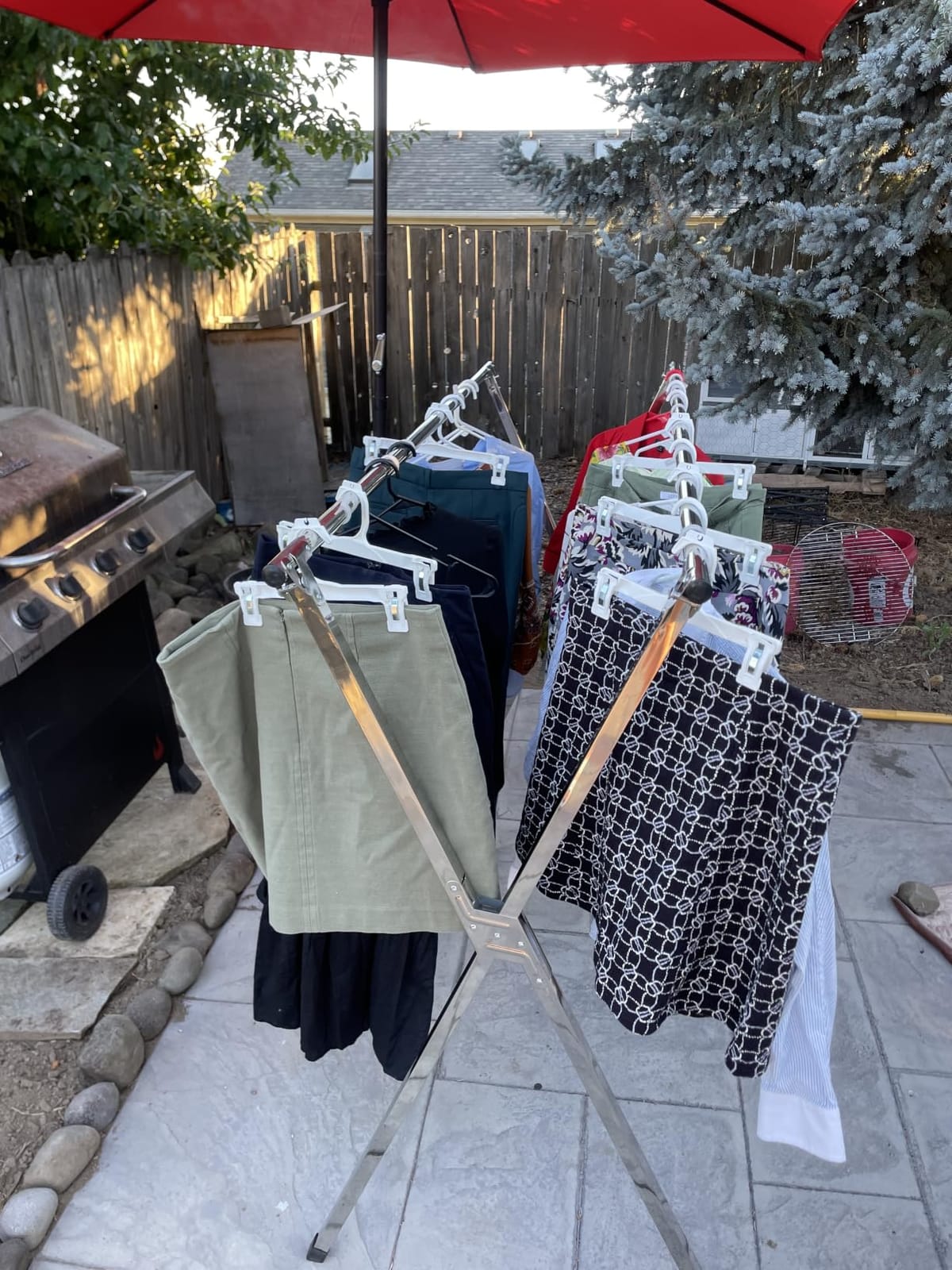 AUGMIRR Clothes Drying Racks Outdoor, 82 Inches Updated Version,Stainless Steel Laundry Drying Rack for Indoor Outdoor and The Balcony,Length Adjustable Saves Space,with Windproof Hooks(002) customer photo 1