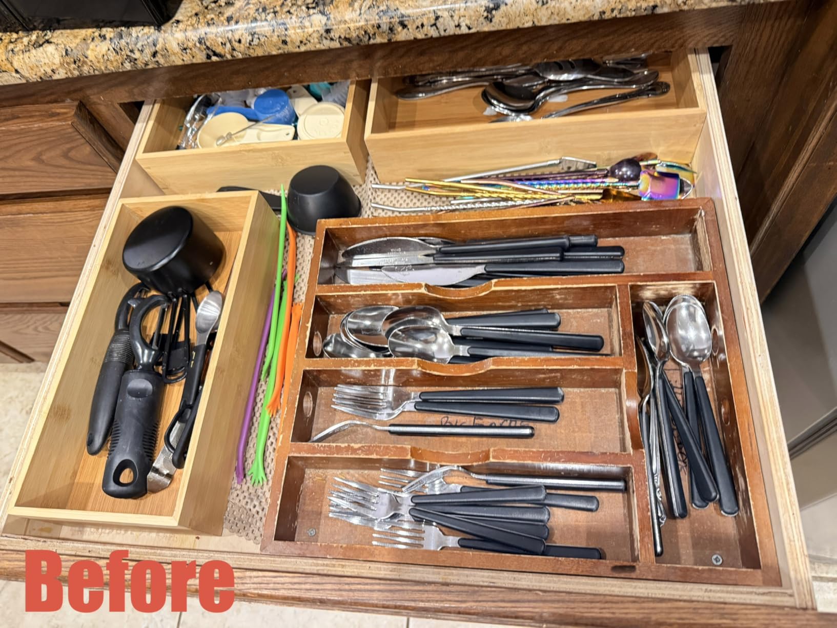 Simple Houseware Expandable Kitchen Drawer Flatware Organizer, White customer photo 2