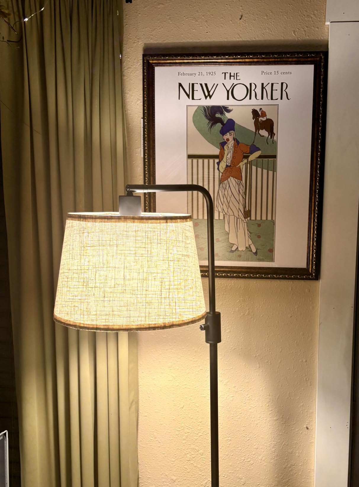 Nintiue 【Upgraded】 Dimmable Floor Lamp, 1000 Lumens LED Bulb Included, Arc Floor Lamps for Living Room Modern Standing Lamp with Linen Shade, Tall Lamp for Bedroom Office Reading Dining Room- Black customer photo 2