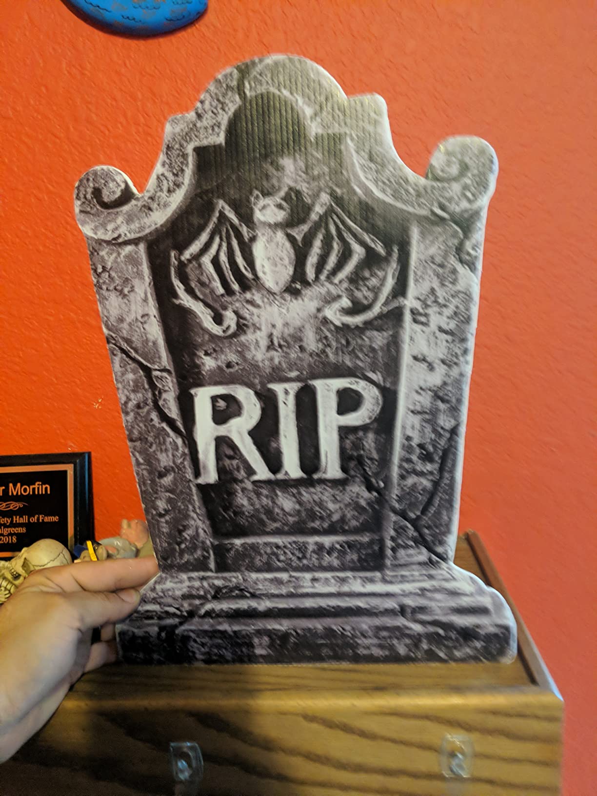 8 Pieces Tombstone Yard Sign Halloween Sign Decoration with Stakes Waterproof Gravestone Corrugated Plastic Outdoor Sign for Party, Garden, Yard customer photo 2
