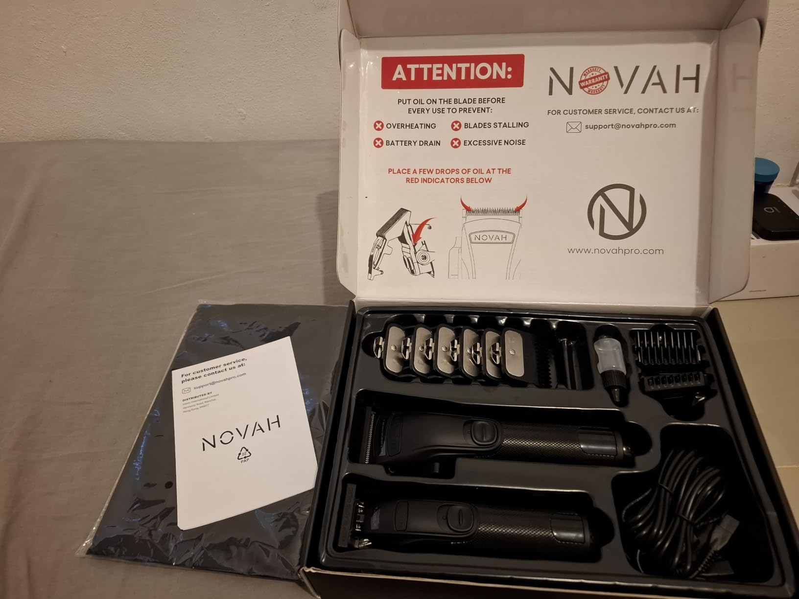 Novah® Professional Hair Clippers for Men, Professional Barber Clippers and Trimmer Set, Mens Cordless Hair Clipper for Barbers Haircut Kit Fade customer photo 2