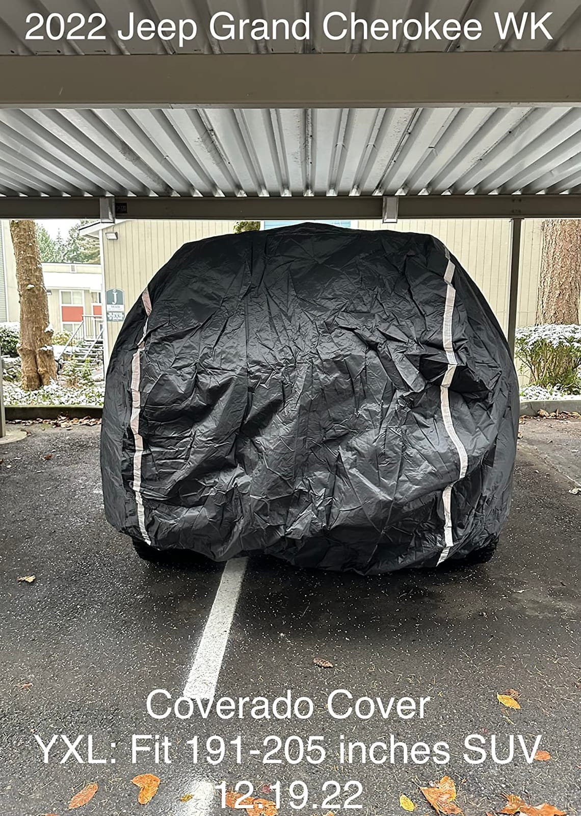 Car Cover Waterproof All Weather SUV - Coverado Black Car Cover Hail Protection with Zipper Door, Cotton Backing Snowproof UV Protection Windproof, Universal Fit for SUV (191