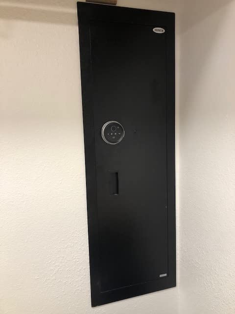 Langger Biometric Wall Safe, Hidden Fingerprint Security Long Wall Safe for Valuables, Rifle Shotgun Handguns, In Wall Safe Between Studs (4