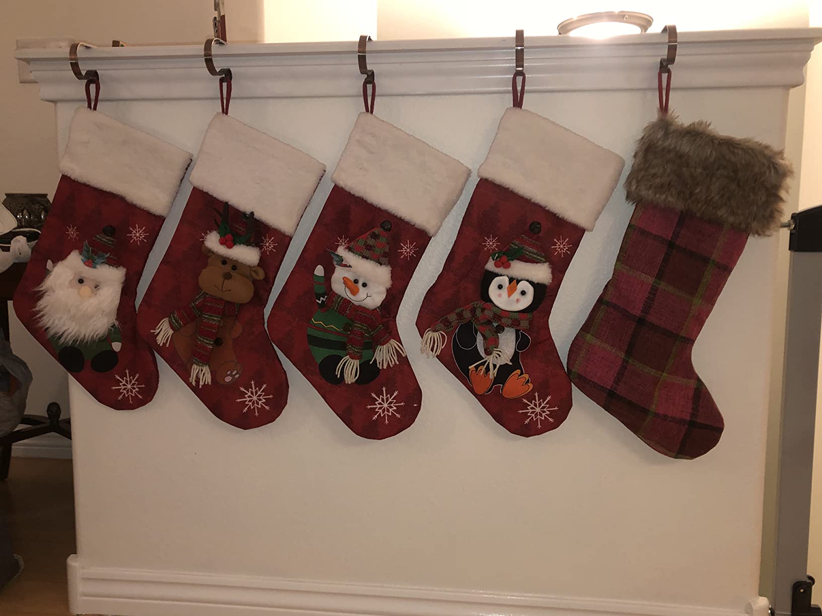 COOLWUFAN 4 Pack Christmas Stockings 19'' Xmas Stockings for Home Decor customer photo 1