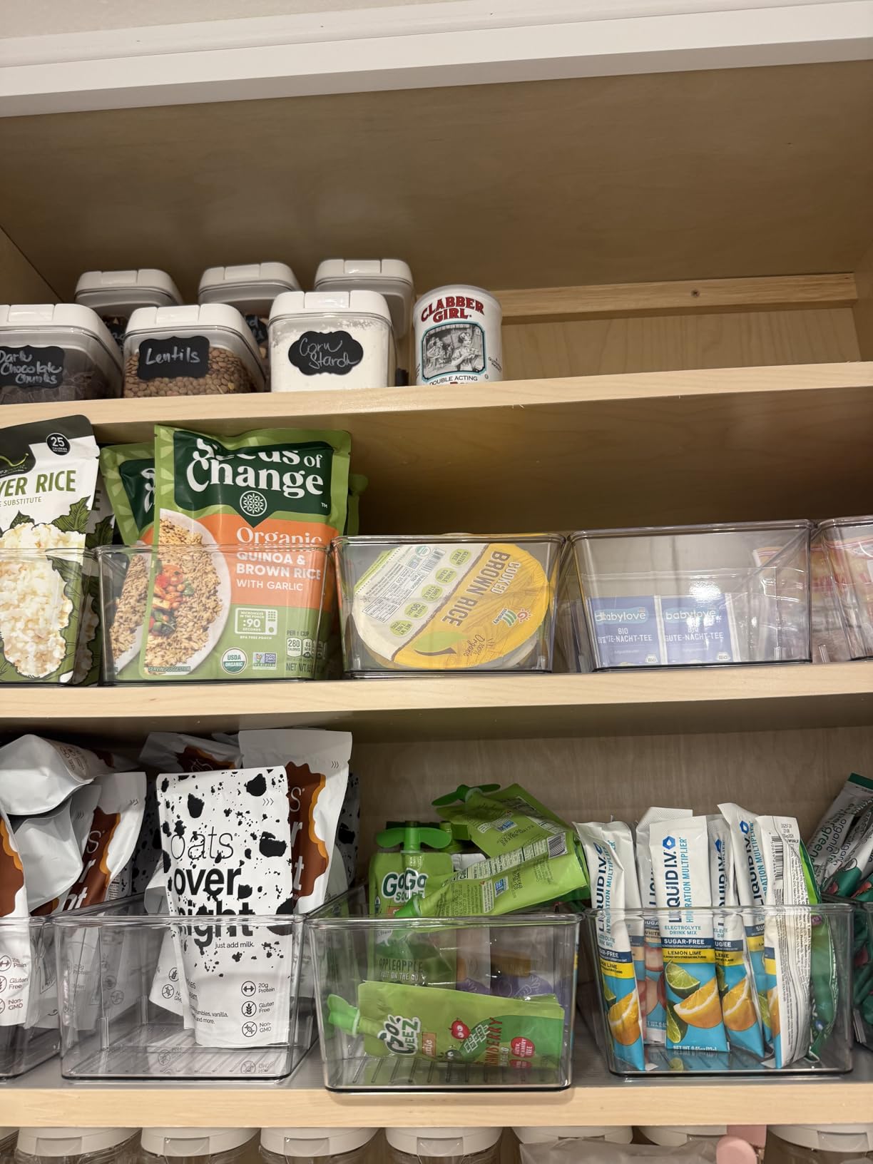 Vtopmart 4 Pack Food Storage Organizer Bins, Clear Plastic, 4 Compartments customer photo 2