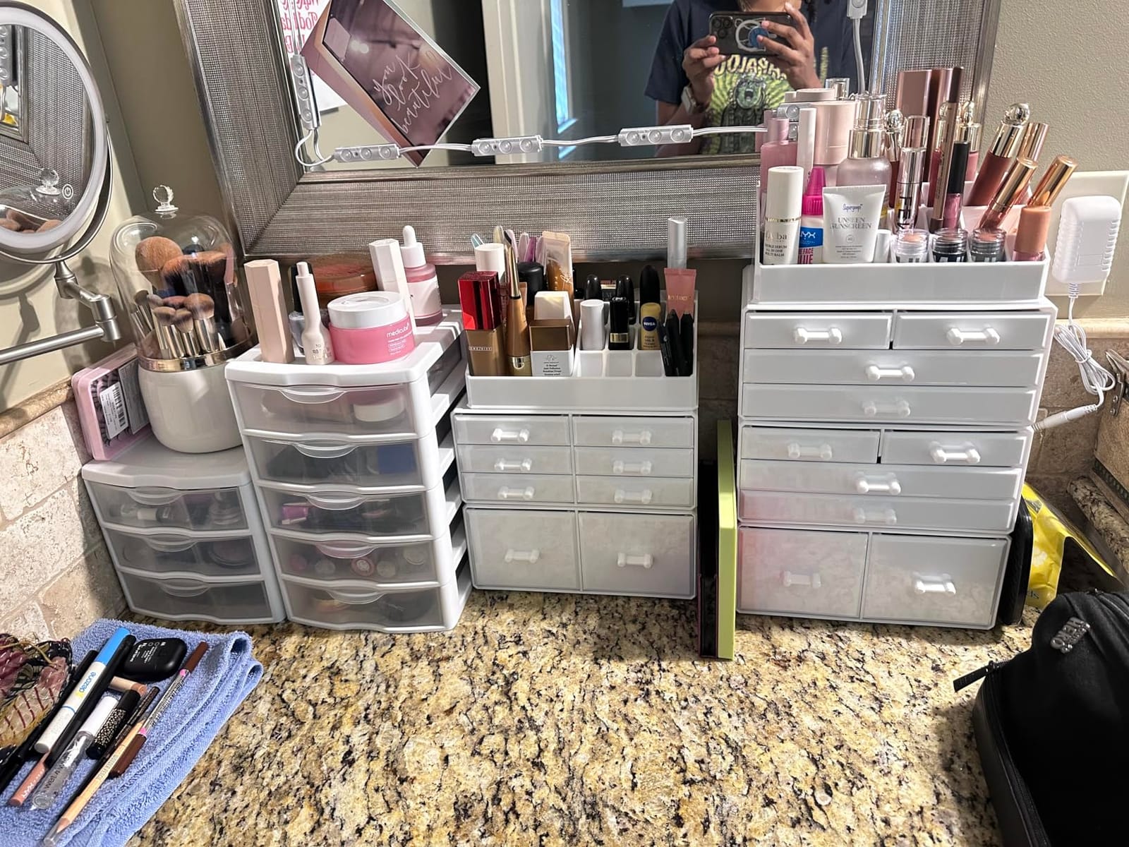 READAEER Makeup Organizer 3 Pieces Cosmetic Storage Case with 6 Drawers (Black) customer photo 1