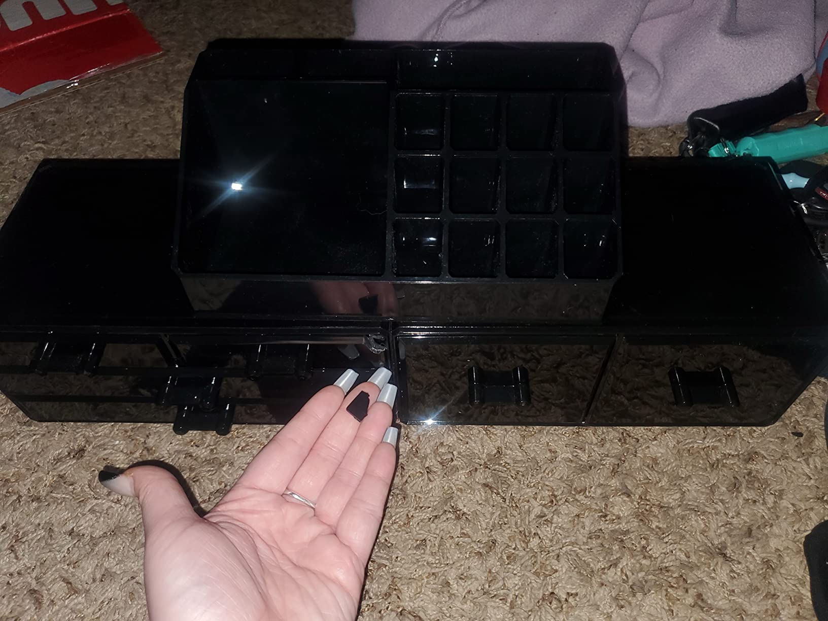 READAEER Makeup Organizer 3 Pieces Cosmetic Storage Case with 6 Drawers (Black) customer photo 2