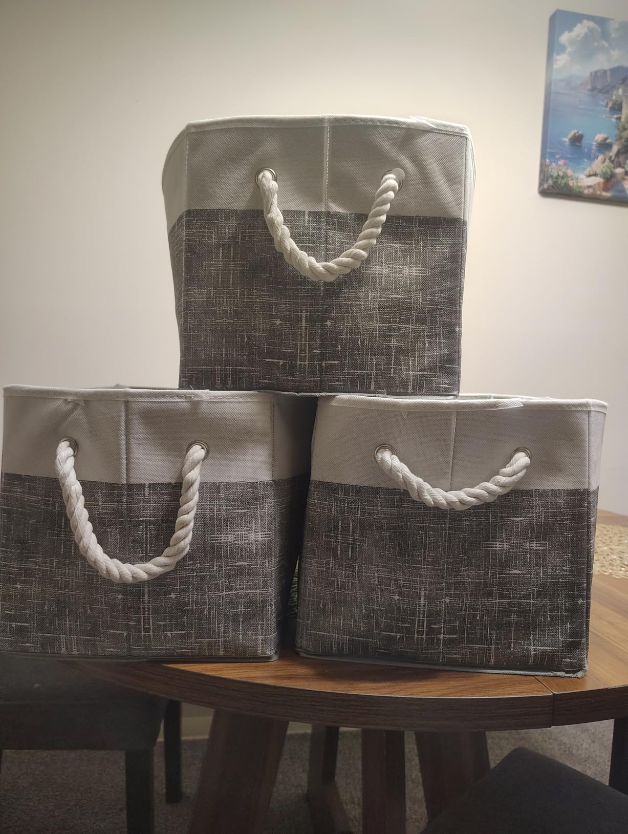 Fab totes Storage Bins Foldable Storage Baskets with Rope Handles customer photo 1