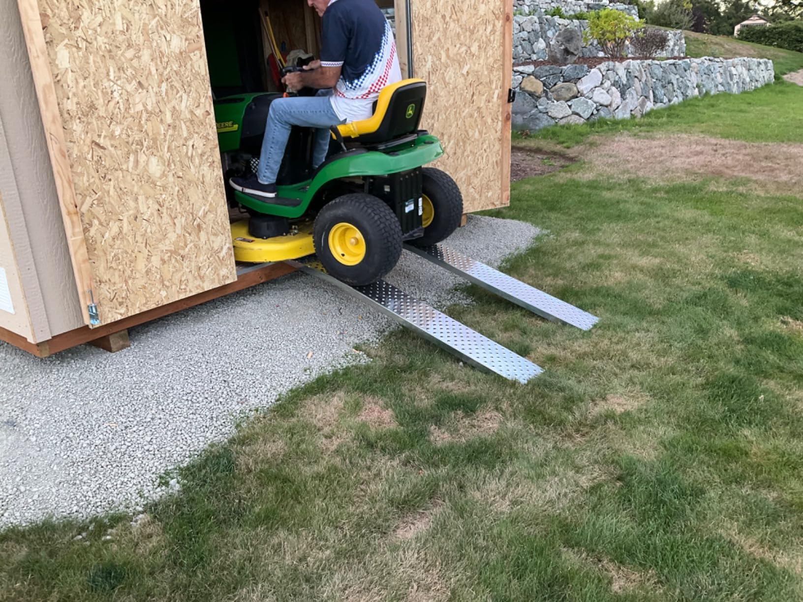 Loading Ramps - Steel Ramp Set for ATVs, Motorcycles, Mowers, Carts & More - Use with Pickup Trucks & Trailers - 1200lb Combined Capacity by Stalwart customer photo 1