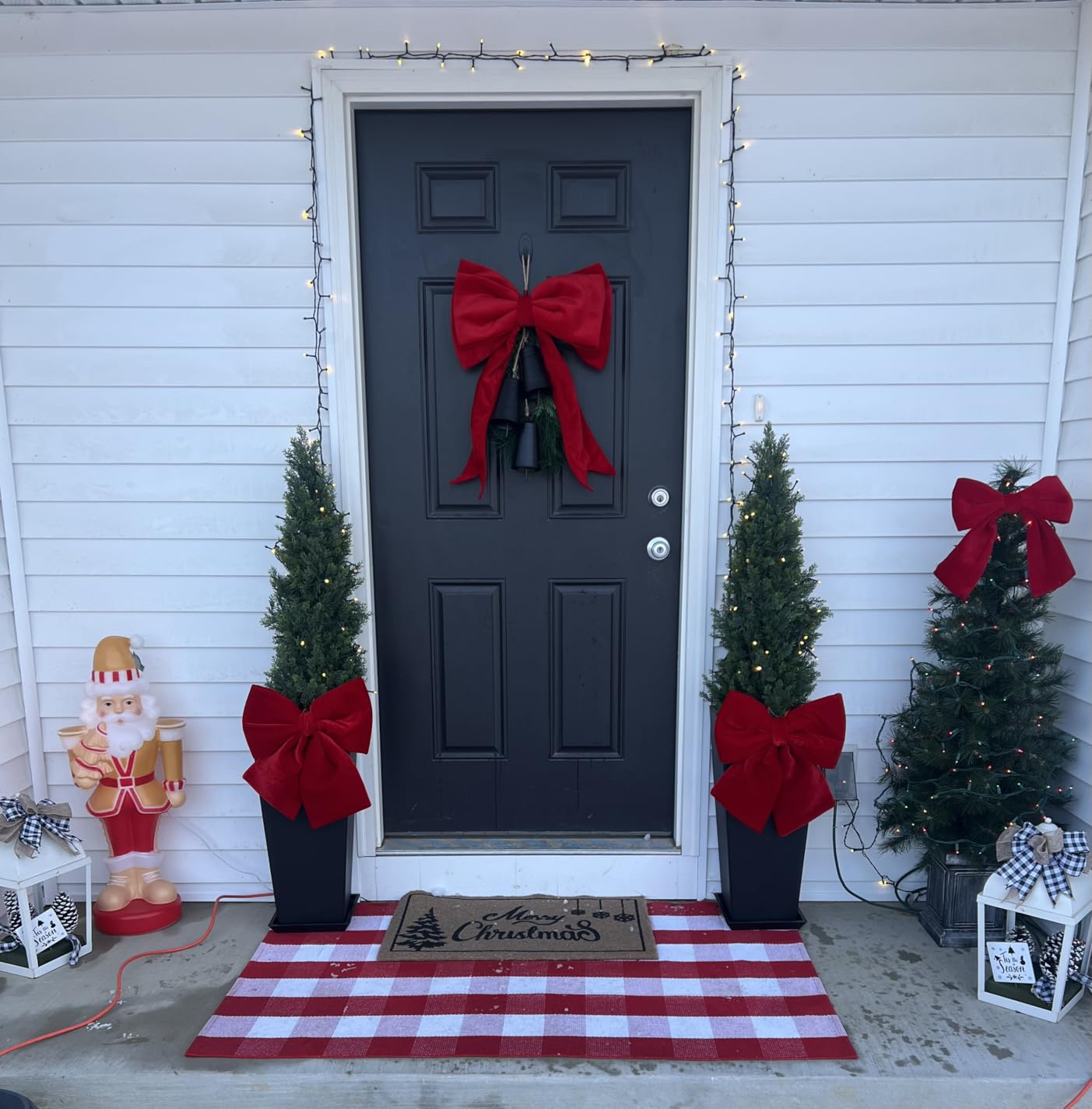 Merry Christmas Door Mat Outdoor Entrance, 30x17 Inch Coir Welcome Doormat customer photo 1