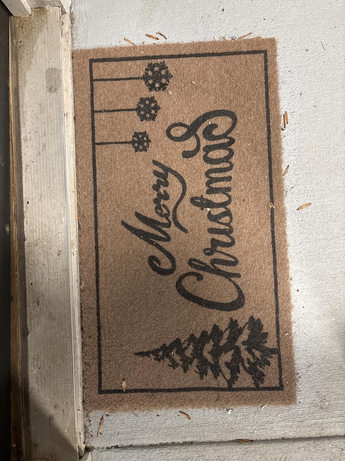 Merry Christmas Door Mat Outdoor Entrance, 30x17 Inch Coir Welcome Doormat customer photo 2