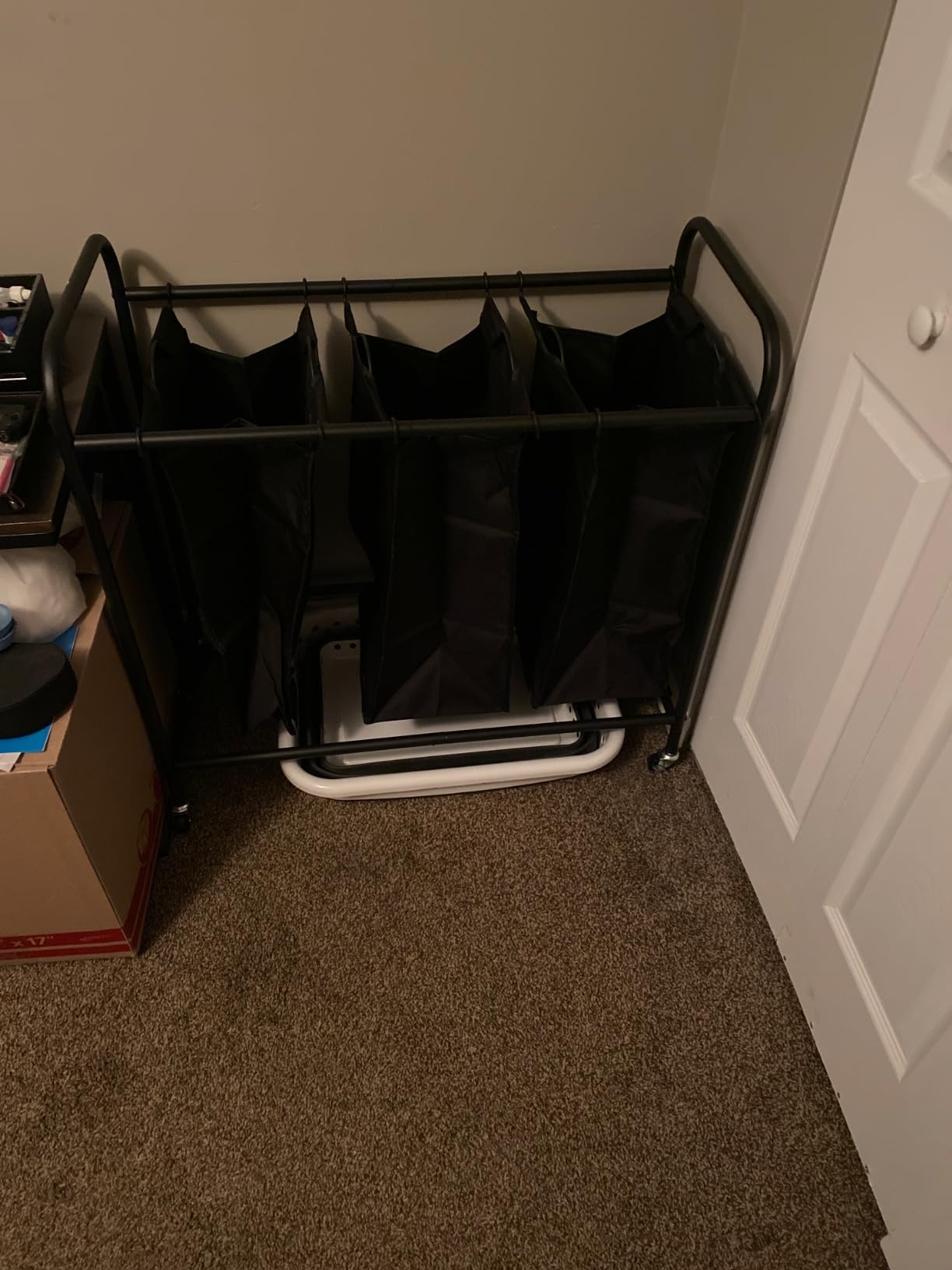 LINZINAR 3 Section Laundry Hamper, Black Laundry Basket 135L Laundry Sorter customer photo 2