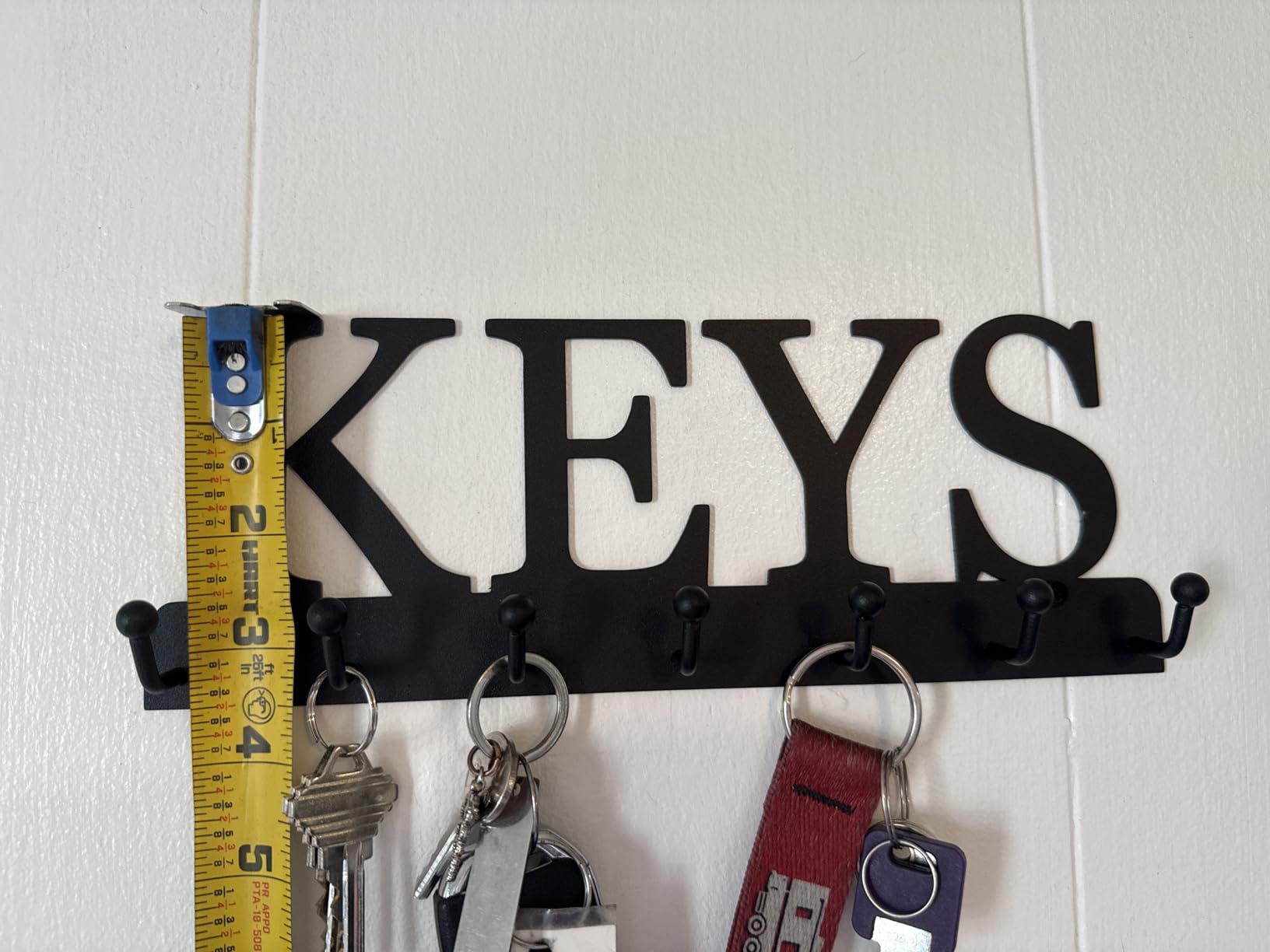 Lixgifts Key Holder Wall Mounted Key Hooks for Wall Decorative with 7 Hooks Black Metal Key Organizer Rack Hanger for Entryway, Front Door, Hallway, Office 10X3.7 inches customer photo 2