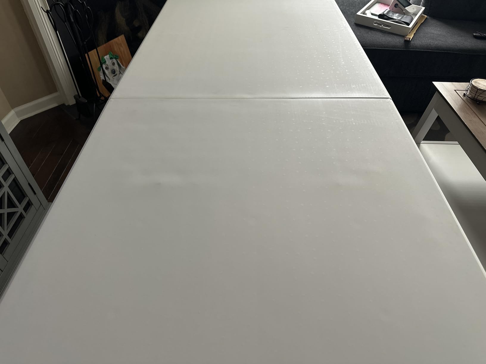 VINGLI 4 FT Plastic Folding Camping Table,3-Level Adjustable Height, Portable in/Outdoor Party Picnic Dining Desk, Garden Soccer Multipurpose Entertaining Activities,White customer photo 2
