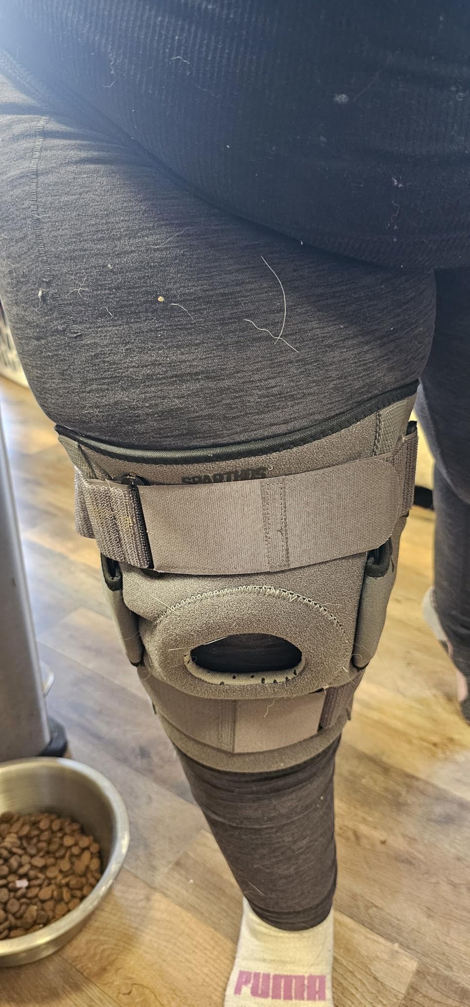 Sparthos Knee Brace for Women & Men - Meniscus Tear Support - Gray-L | Hinged Metal Side Stabilizers, Adjustable Compression Straps, ACL MCL Arthritis Pain Relief, Open Patella, Running & Sports customer photo 2