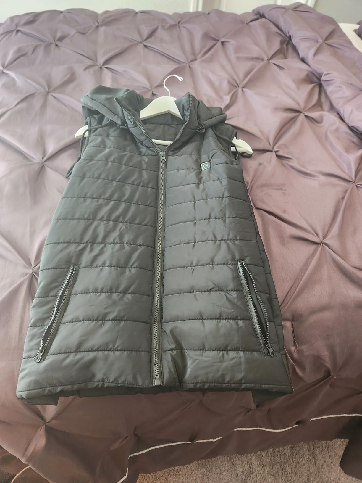 DR.PREPARE Heated Vest, Unisex Winter Hooded Heated Vests Outerwear for Men Women, Lightweight USB Electric Heated Clothing Vest with 3 Heating Levels, Adjustable Size (Battery Pack Not Included) customer photo 1