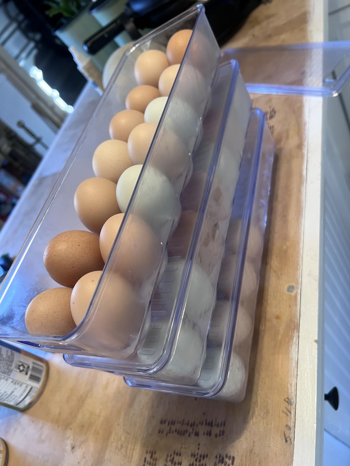 Utopia Home Egg Holder for Fridge, Stackable Egg Container, 2 Pack, Clear customer photo 2