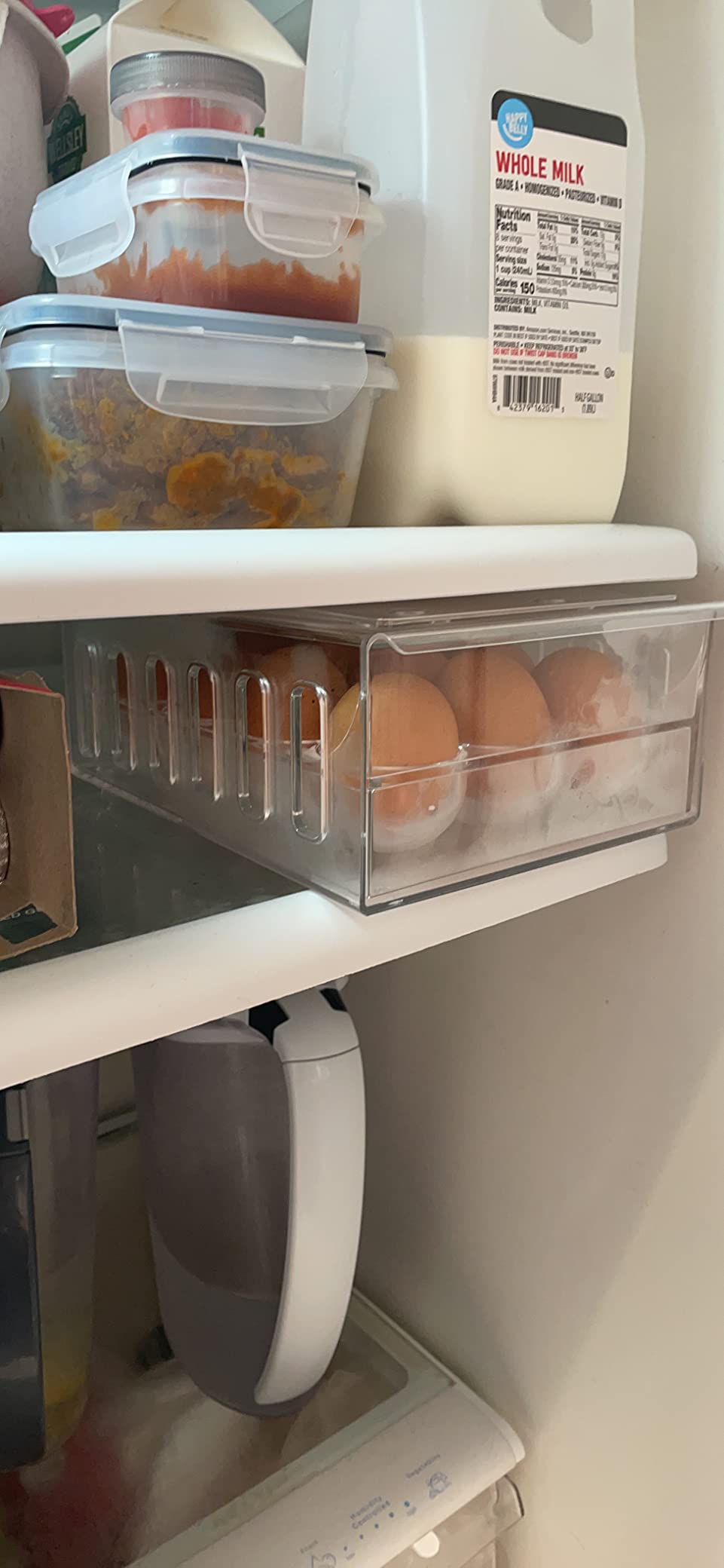 Ettori Egg Container for Refrigerator BPA Free Refrigerator Organizer Bins,Stackable Egg Holder for Refrigerator,18 Egg Tray,Clear customer photo 1