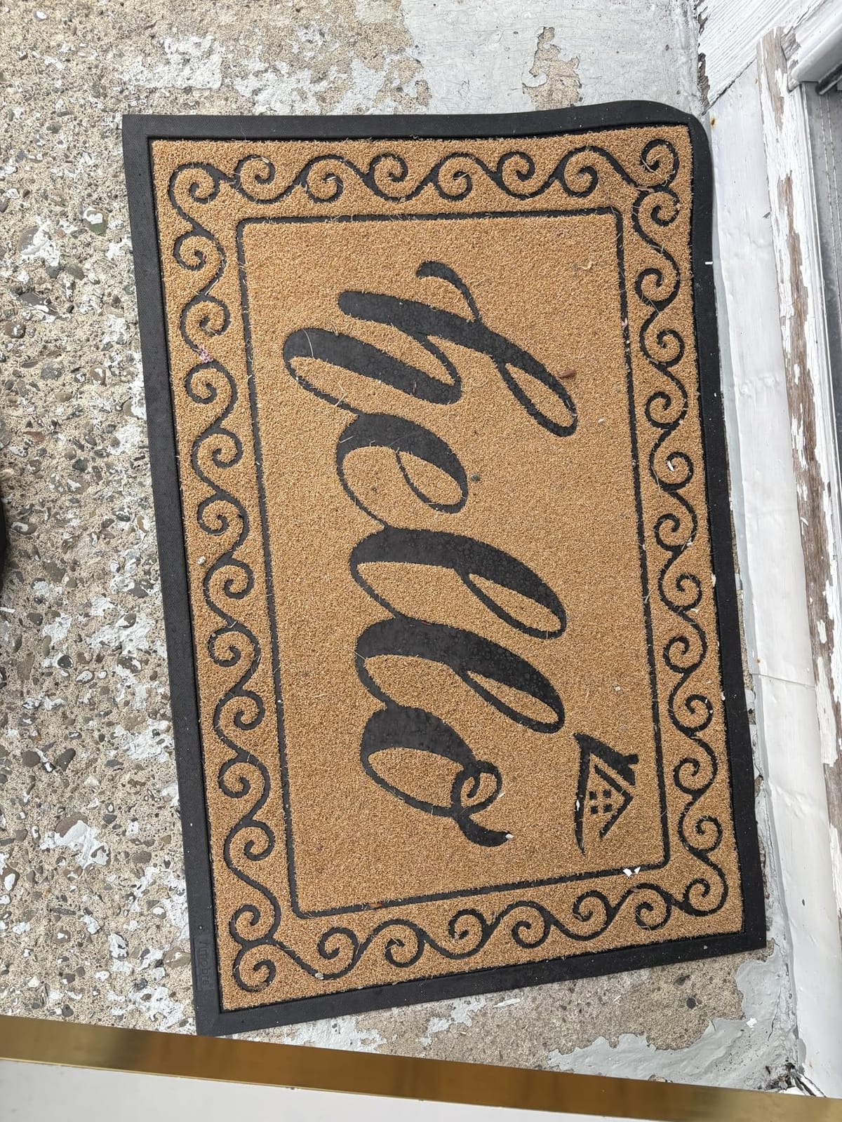 Yimobra Welcome Mat, Heavy Duty Sturdy Door Mats for Home Entrance Outdoor Indoor, Front Doormat for Outside Patio Floor Entry Porch Garage Office, Waterproof, Low Profile, 29.5x17, Black Grey customer photo 1