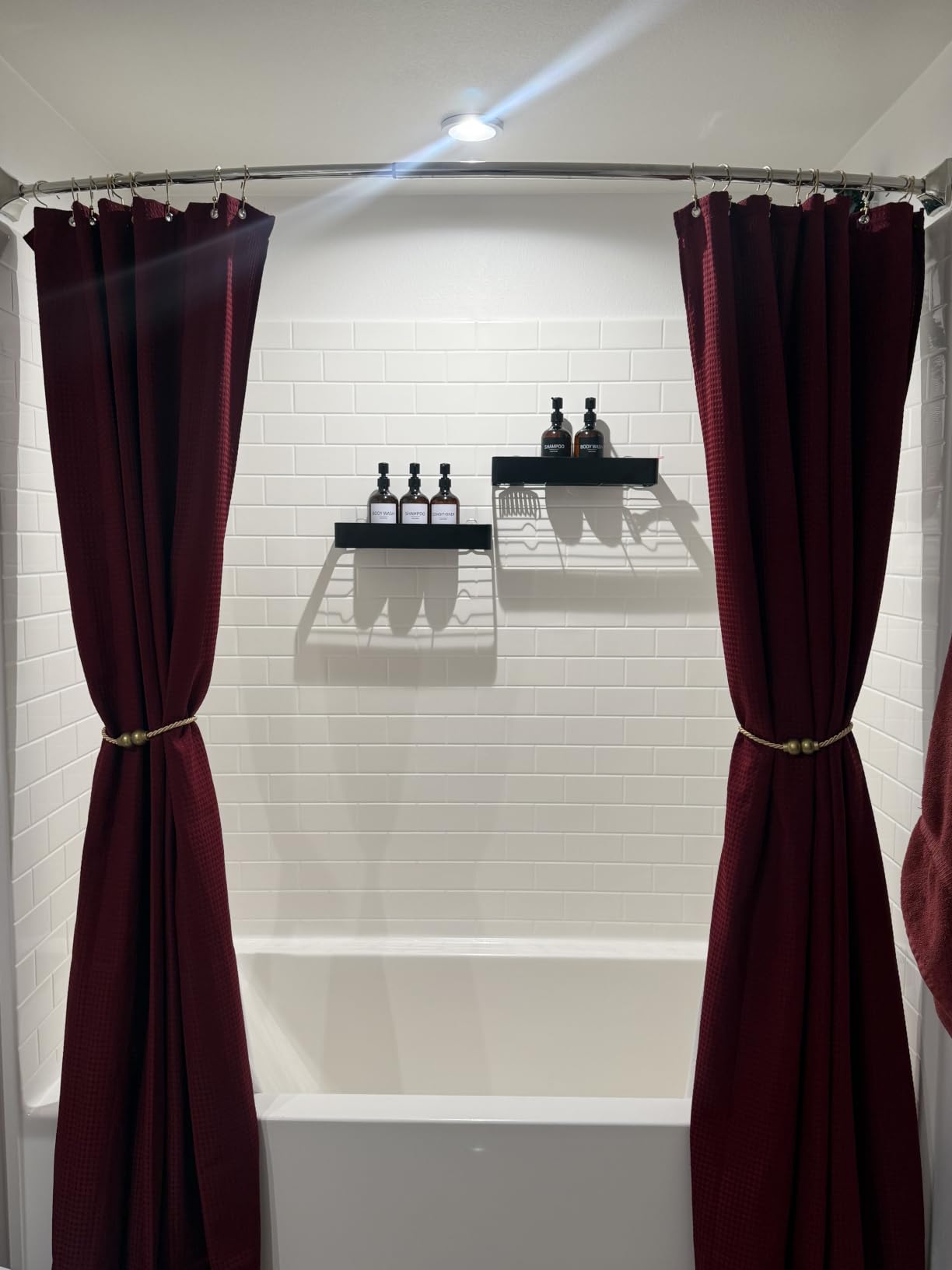 Dynamene Waffle Shower Curtain 256 GSM Heavy Duty Fabric 72