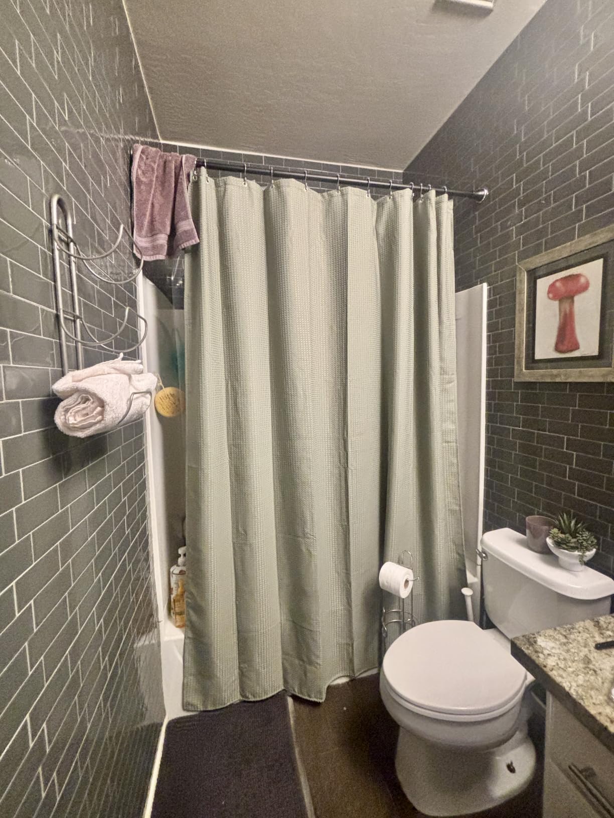 Dynamene Waffle Shower Curtain 256 GSM Heavy Duty Fabric 72