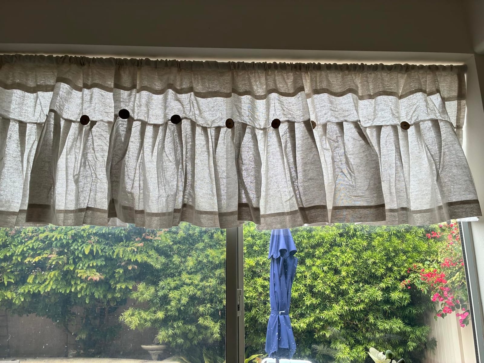 Lush Decor Linen Button Farmhouse Valance Curtians 52