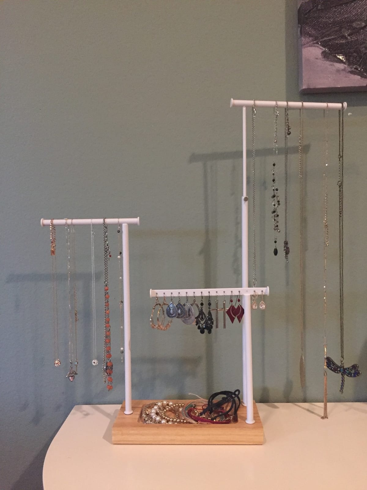 SRIWATANA Carbonized Black Jewelry Organizer Stand, Tall Necklace Holder customer photo 2