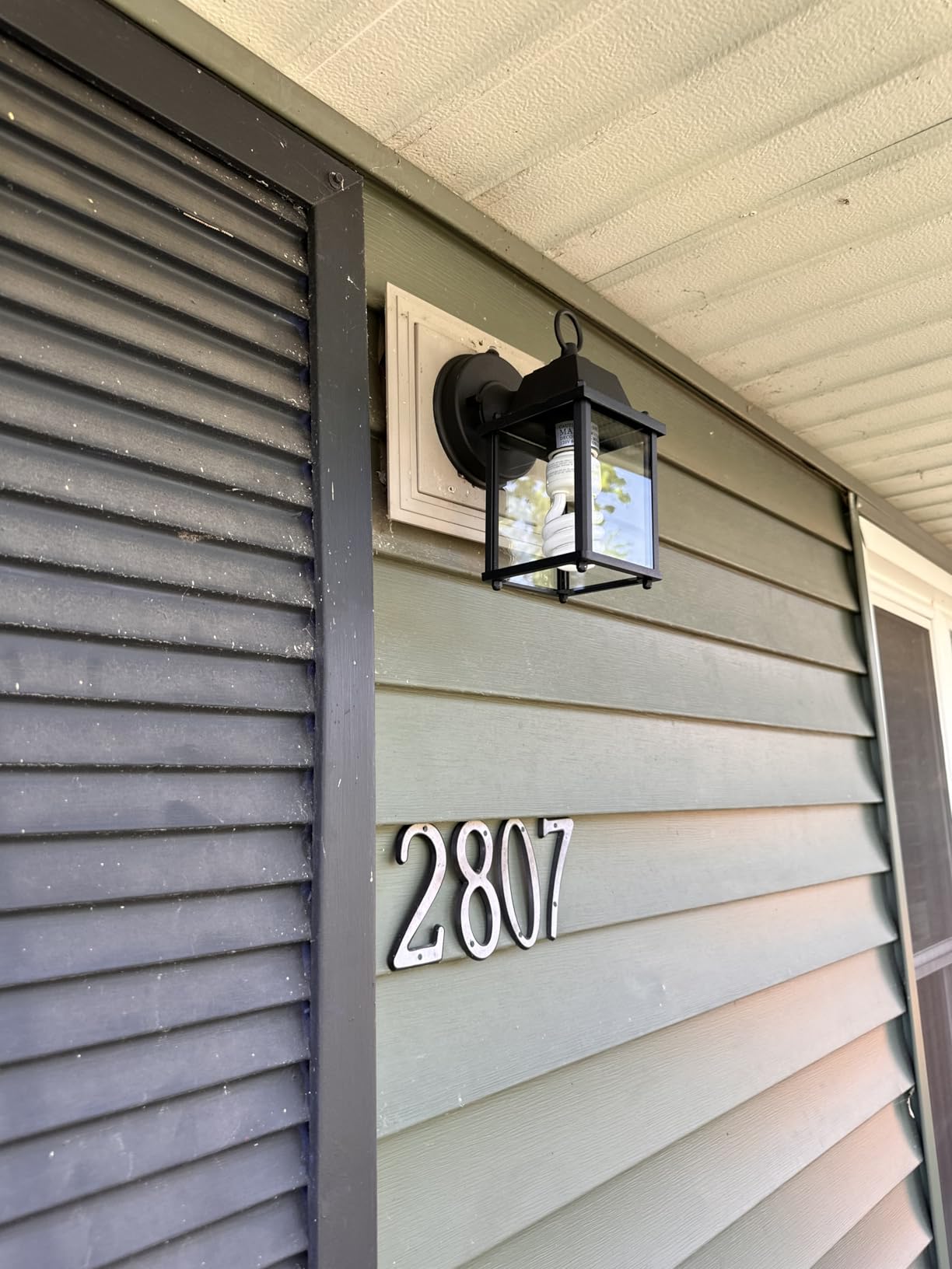 LIT-PaTH Outdoor Wall Light Fixture, Aluminum Glass, Black, 1 Pack | Exterior Porch Light Wall Sconce Lantern for House, Patio, Garage, Waterproof, E26 Socket 60W Max customer photo 1