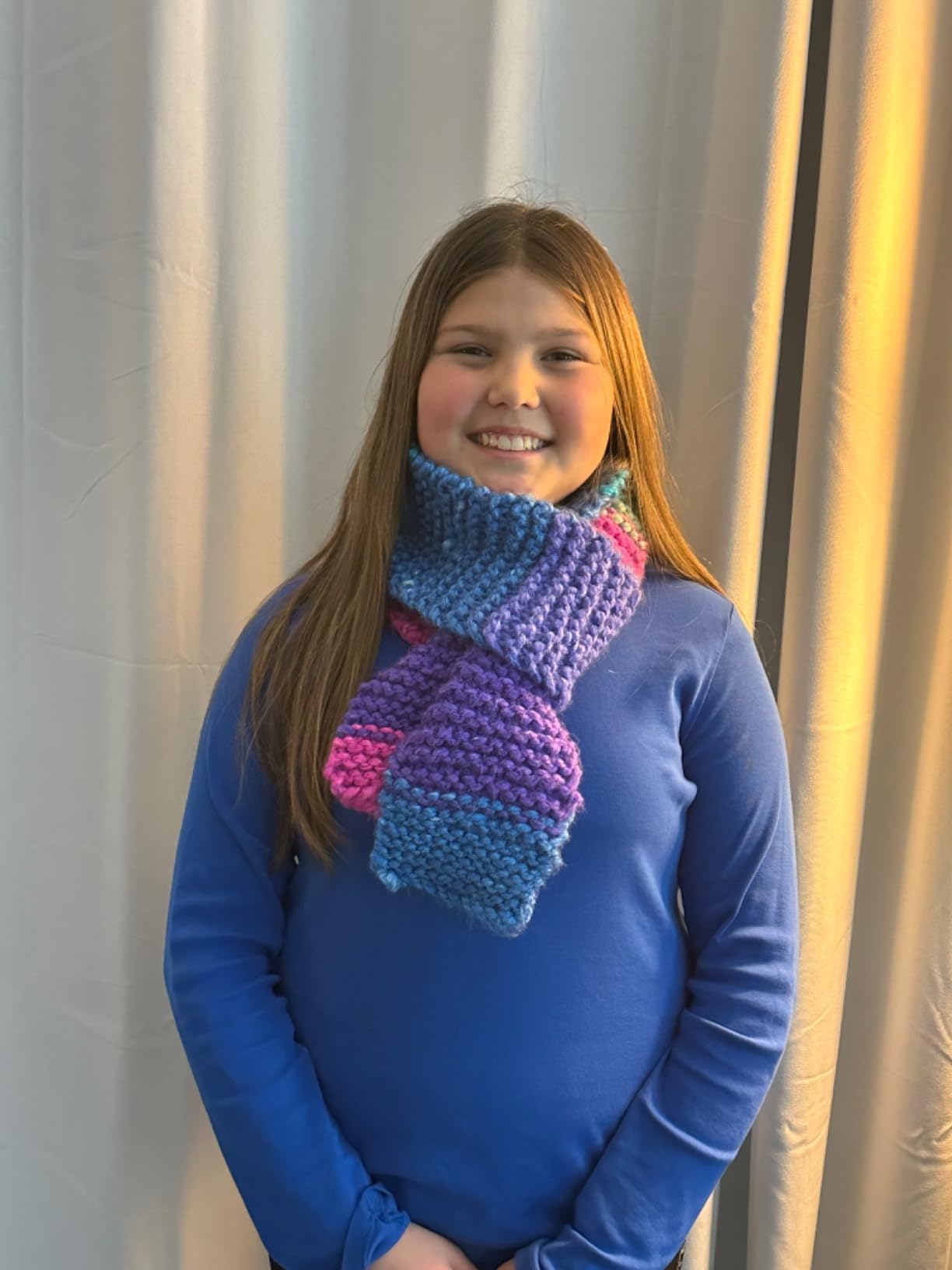 Creativity for Kids Learn to Knit Pocket Scarf - DIY Knitting Kit for Beginners, Kids Craft Kit customer photo 1