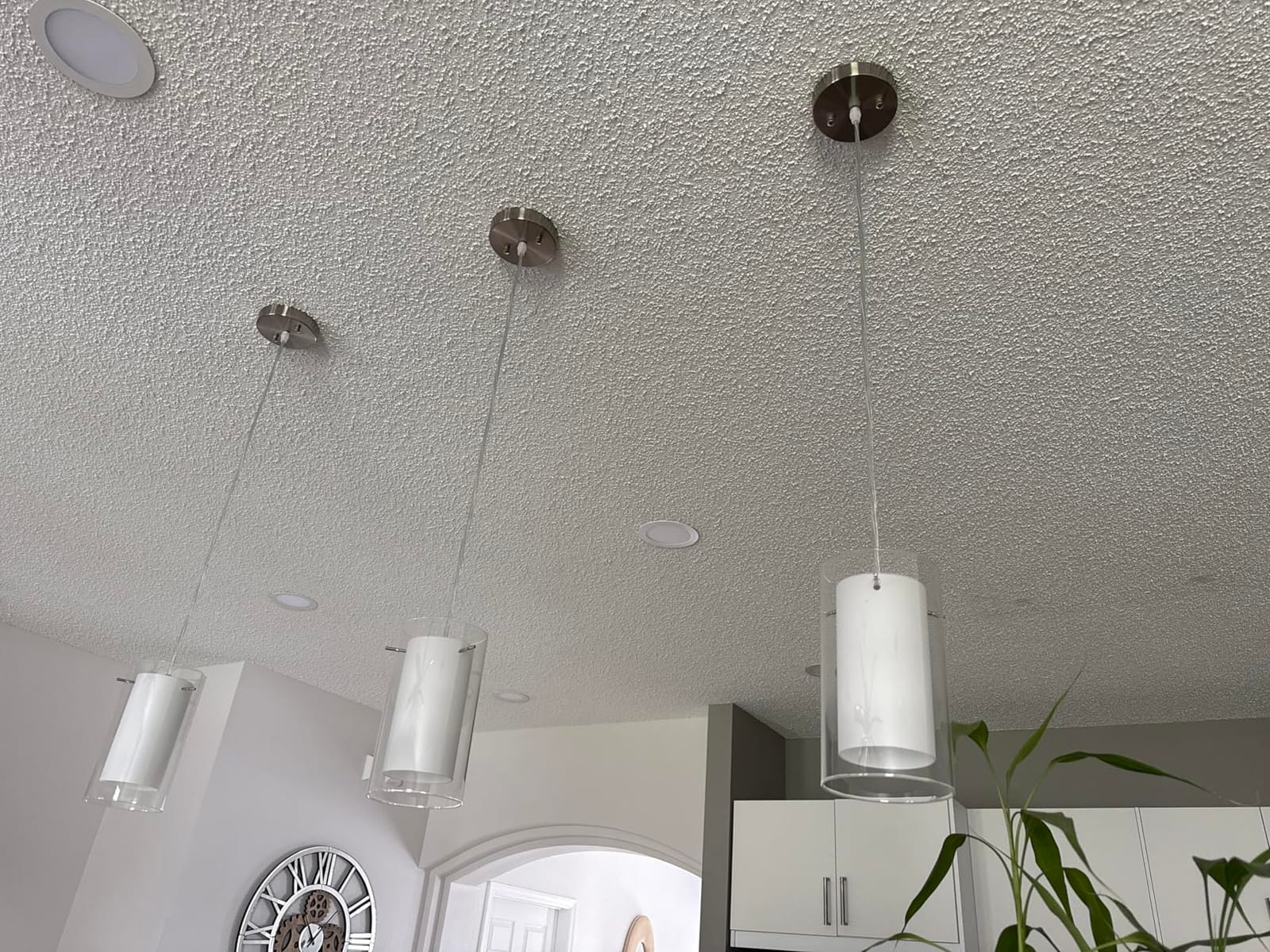 AKEZON Pendant Lights Kitchen Island 2 Pack, Brushed Nickel, Adjust Height customer photo 2
