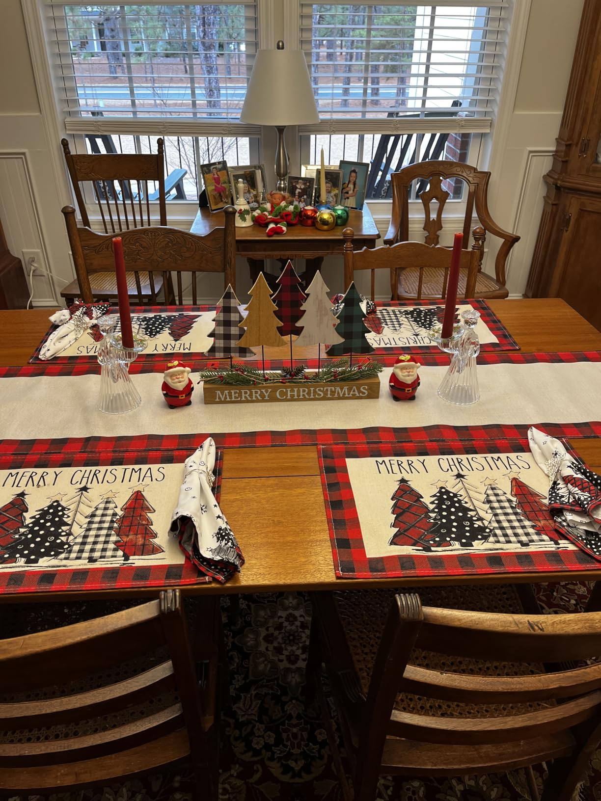 Artoid Mode Buffalo Plaid Xmas Table Runner Home Party Decor 13x72 Inch customer photo 1