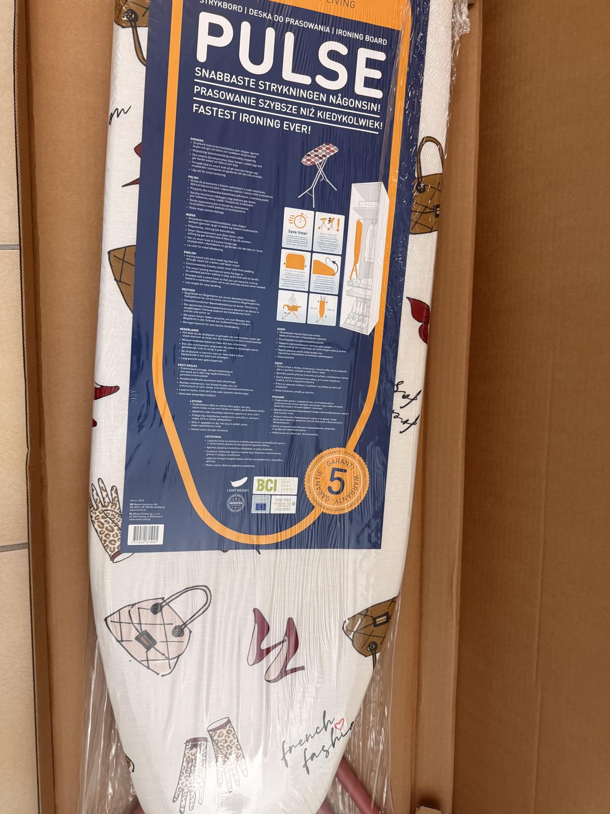 Bartnelli Pulse Ironing Board with New Patent Technology | Made in Europe with Patent Fast-Glide Turbo & Park Zone, with Smart Hanger, 4 Layer Cover Pad | 4 Premium Steel Legs (Size 43x13) customer photo 2