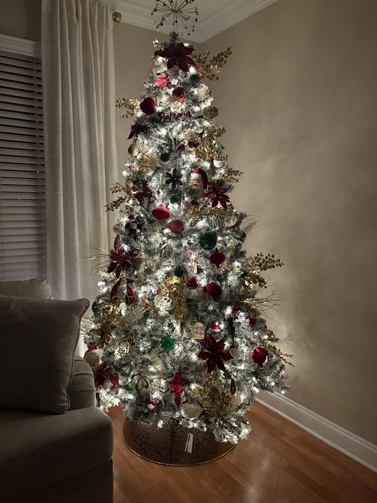 BIRDROCK HOME Metal Christmas Tree Collar, Gold, 28” x 10” customer photo 1