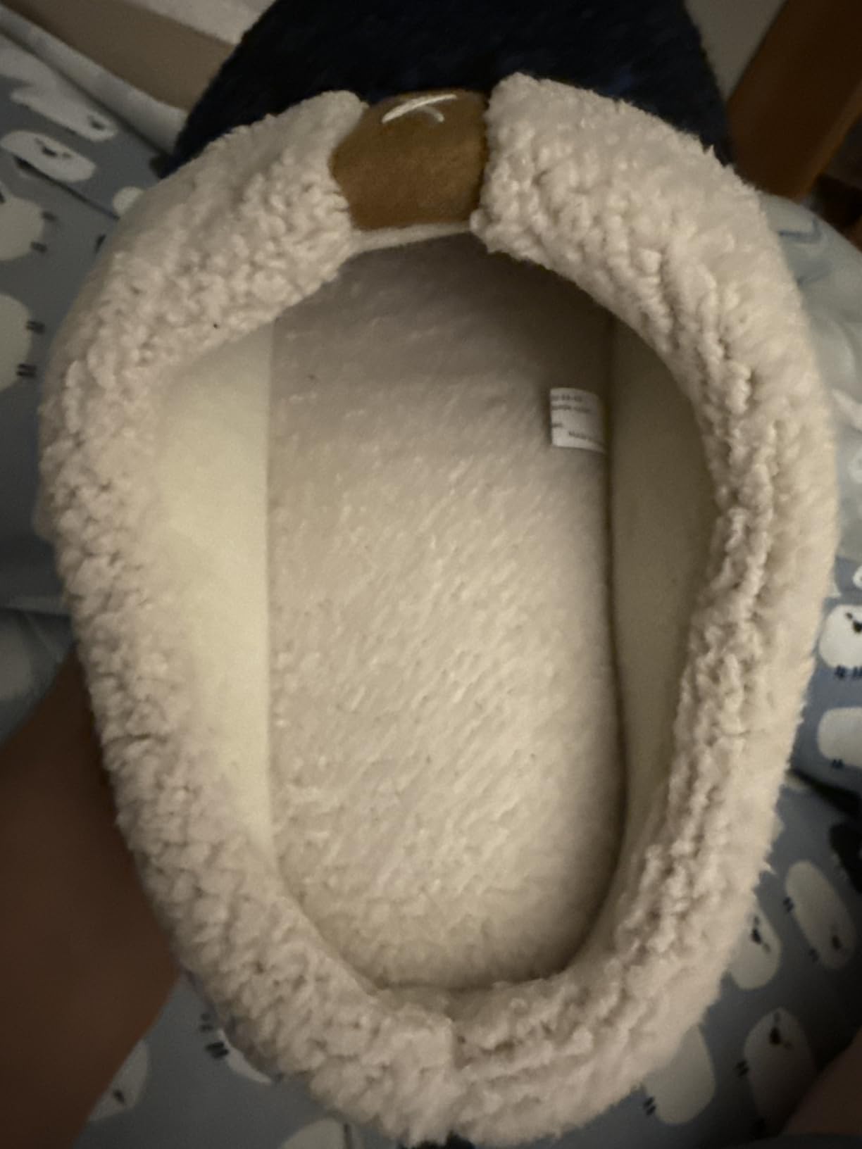 ULTRAIDEAS Mens Warm Fuzzy Slip On Slippers, Sherpa Lined House Shoes with Memory Foam for Indoor Outdoor, Mens Gifts for Winter customer photo 2