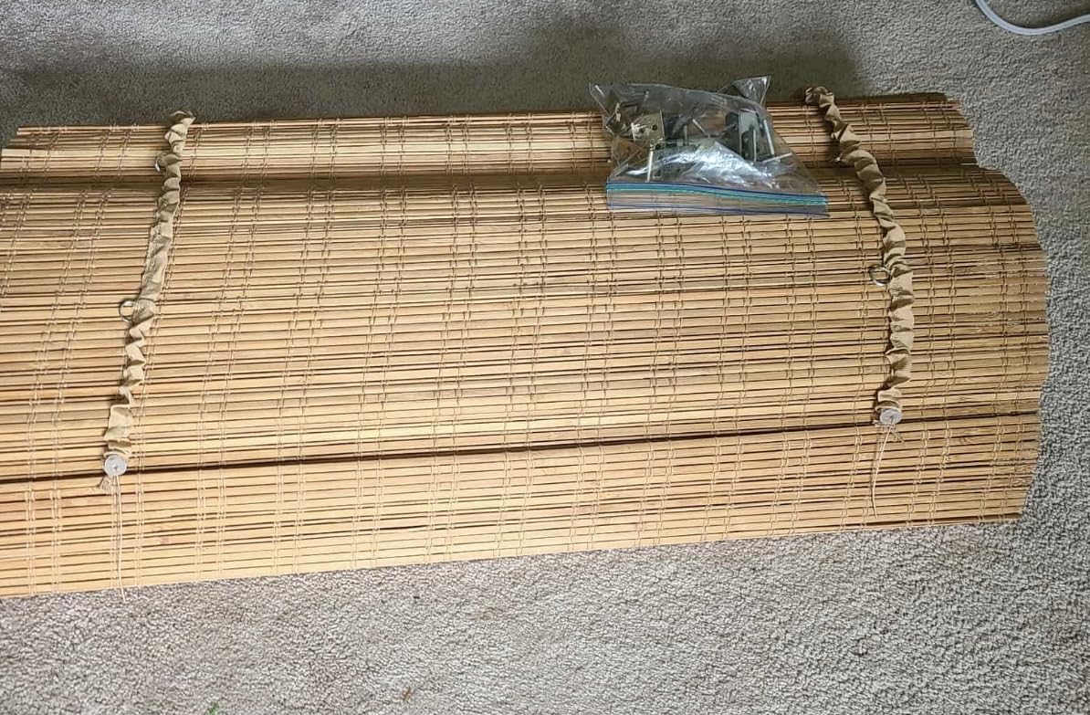 ARLO BLINDS Bamboo Roman Shades w/Valance 30