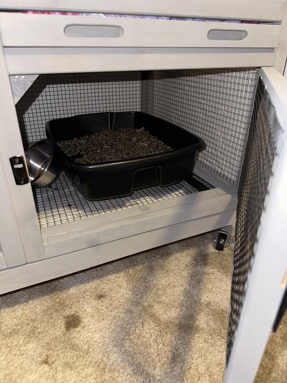 Aivituvin Rabbit Hutch Large Wooden Bunny House Guinea Pig Cages on Wheels, Two Trays, Indoor Outdoor customer photo 1